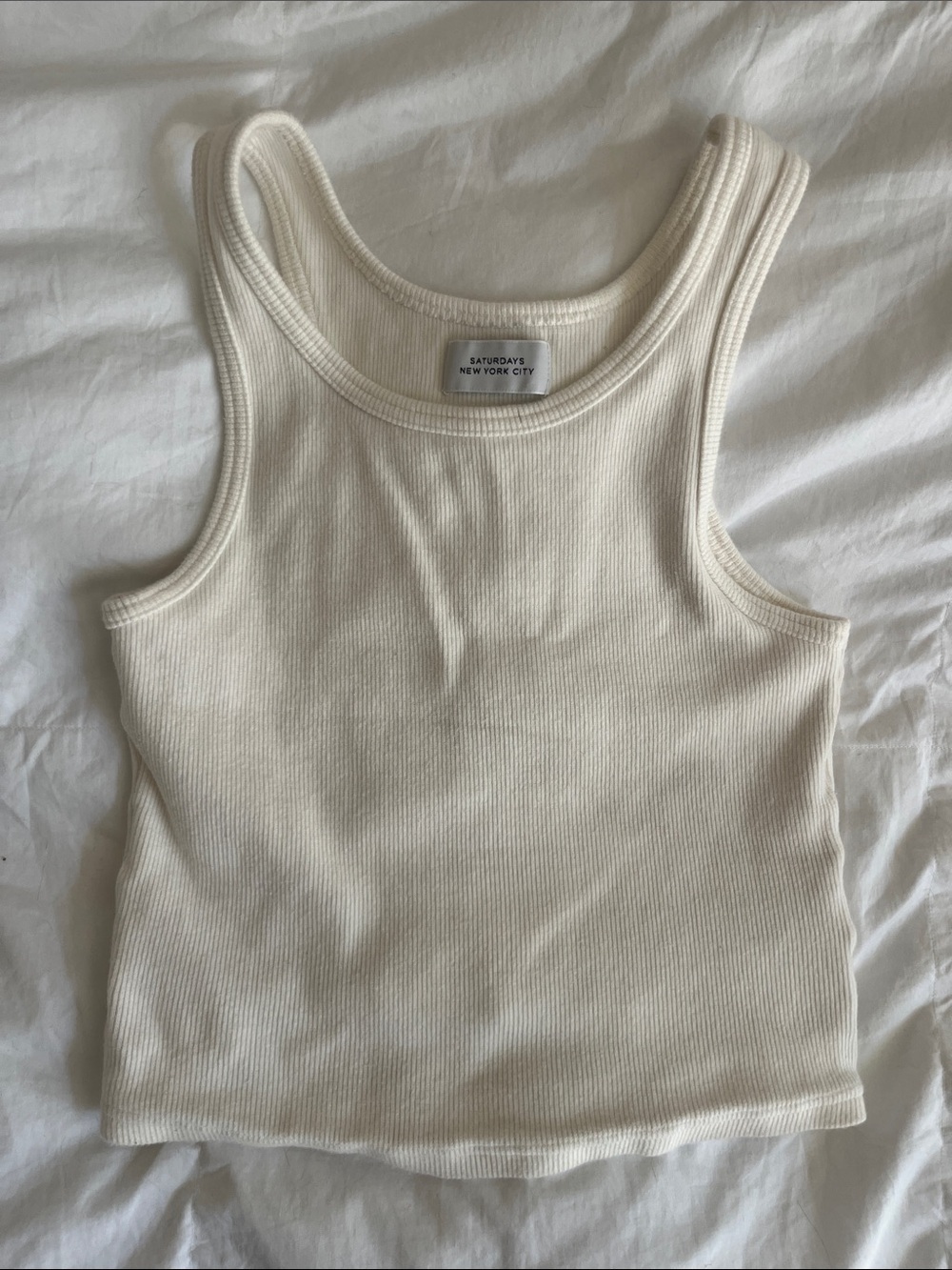 Saturdays New York City White Ribbed Tank